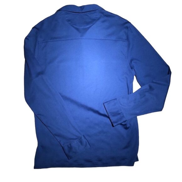 BANANA REPUBLIC BLUE WITH GRAY STRIPES SHIRT-SIZE MEDIUM - Picture 3 of 4